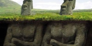 智利復活島人頭巨石下面其實是有身體低
