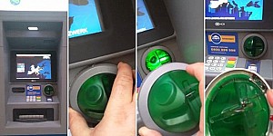 他在ATM提款機要準備領錢時突然好奇檢查了一下，結果下一秒大家就看到超傻眼的畫面